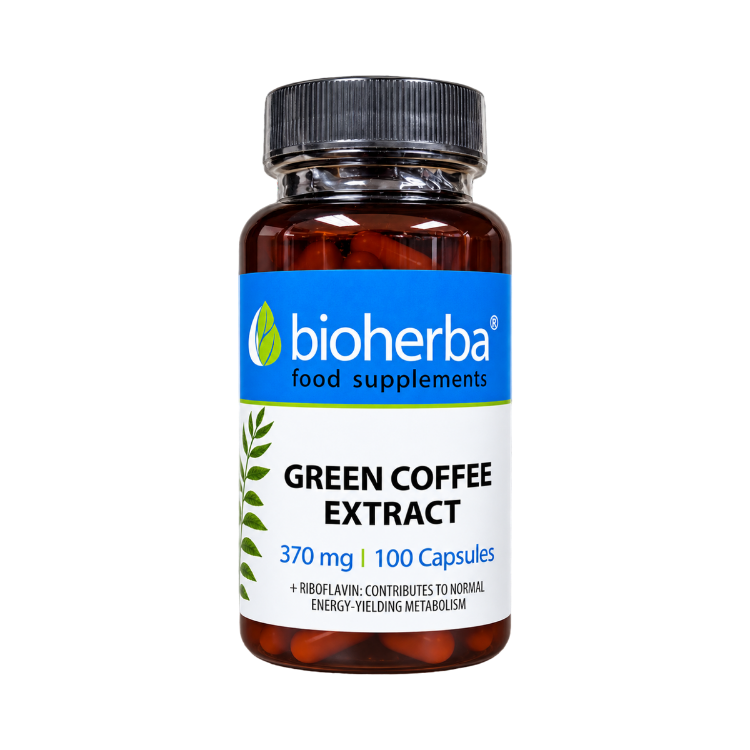 Obrázek Zelená káva extrakt 370 mg – 100 kapslí – Bioherba